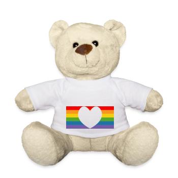 drapeau arc-en-ciel de la fierté - Nounours - blanc - Devant