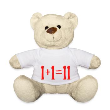1 et 1 font 11 maths équation humour prof - Nounours - blanc - Devant
