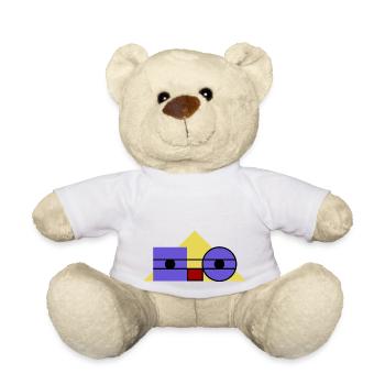 Roboface - das freundliche nerdy Roboter Gesicht - Teddy - Weiß - Vorne