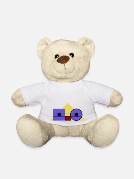 Roboface - das freundliche nerdy Roboter Gesicht - Teddy - Weiß