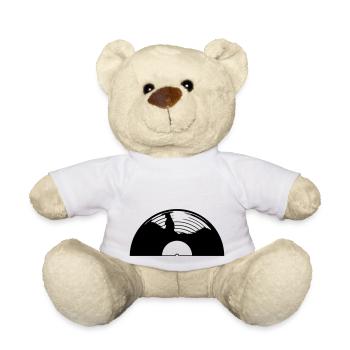 Retro half vinyl record - Teddy Bear - white - Front