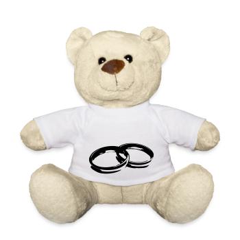 Mariage d’or Mariage Fiançailles Mariée 3 - Nounours - blanc - Devant