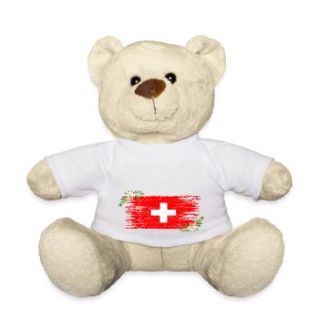 Drapeau suisse - Nounours - blanc - Devant