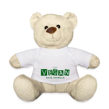 GO VEGAN - SAVE ANIMALS - Teddy - Weiß - Vorne