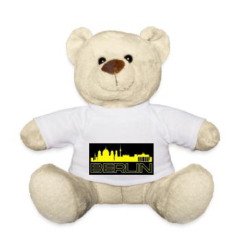 Berlin - avec skyline en jaune - Nounours - blanc - Devant