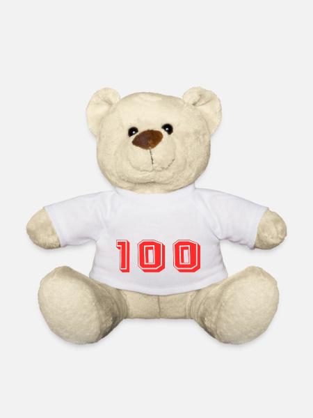100 ANS. 100e ANNIVERSAIRE. ANNIVERSAIRE 100 ANS. - Nounours - blanc