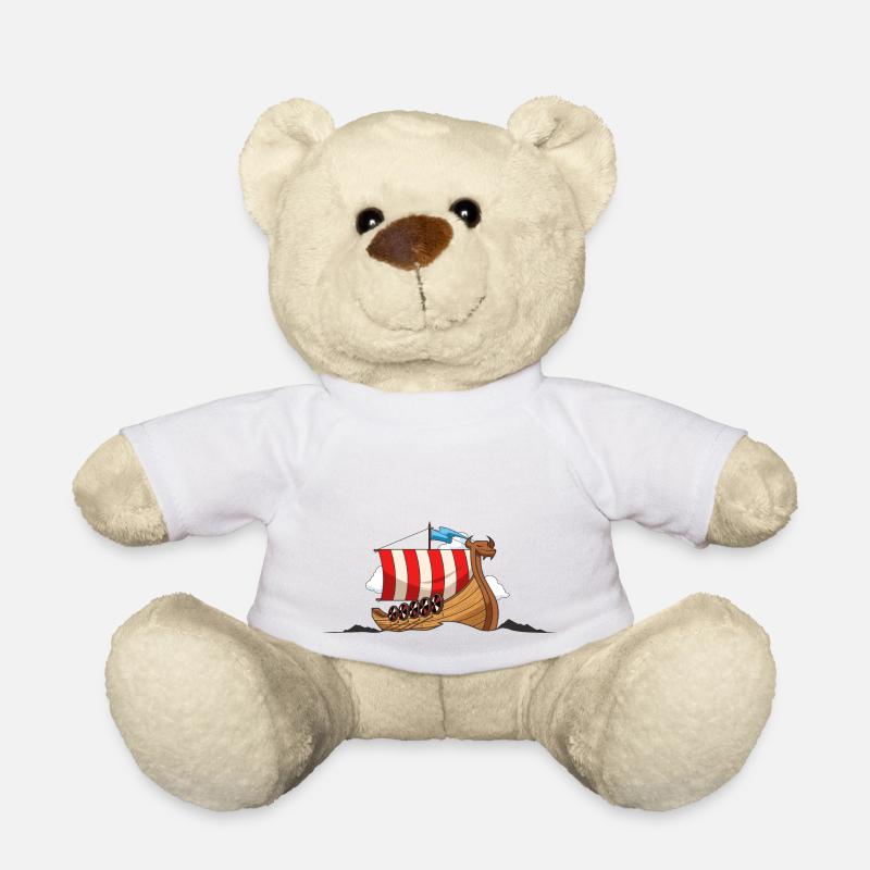 Wikinger Schiff Wikingerschiff Drachenboot Kelten - Teddy - Weiß