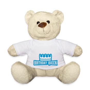 Logo de la reine d’anniversaire - Nounours - blanc - Devant