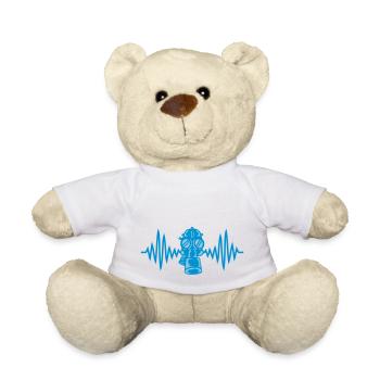 Herzschlag Retro Gasmaske Puls - Teddy - Weiß - Vorne
