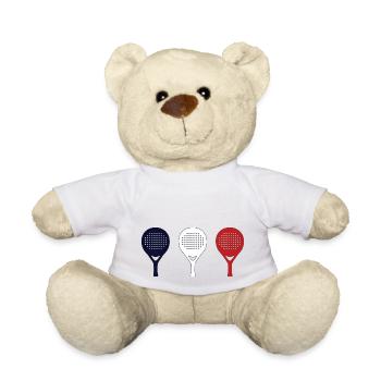PADEL Blau Weiß Rot - Teddy - Weiß - Vorne