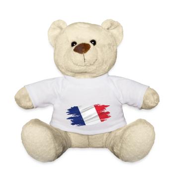 Flag Patriot Gift Home Pays France - Nounours - blanc - Devant