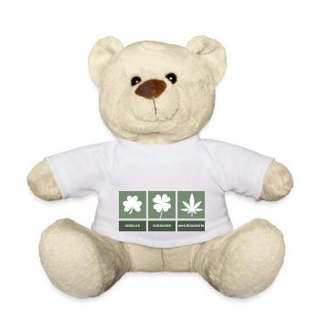 Cannabis Cannabis Leaf Fumer de l’herbe à mâcher Dicton - Nounours - blanc - Devant
