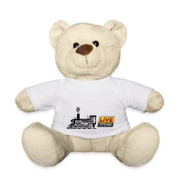 Live Steam - Steam Locomotive - Teddy Bear - white - Front