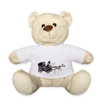 Cheval squelette et calèche - Nounours - blanc - Devant