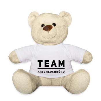 TEAM A-lochbüro. Lustiges T-Shirt für ein Büro : ) - Teddy - Weiß - Vorne