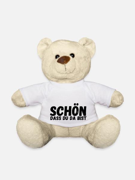 Schön, dass du da bist - Teddy - Weiß