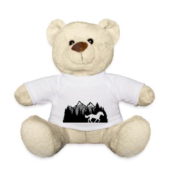 Mountains Forest Nature Horse - Teddy Bear - white - Front
