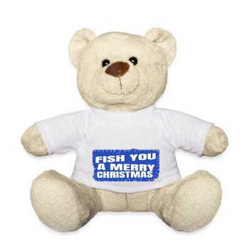 fish hook dinosaur lover birthday present idea - Teddy - Weiß - Vorne