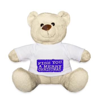 Idée cadeau Bass Fishing Dinosaur Fisherman Beach - Nounours - blanc - Devant