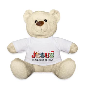 Jésus-Christ raison de Noël pour la saison - Nounours - blanc - Devant