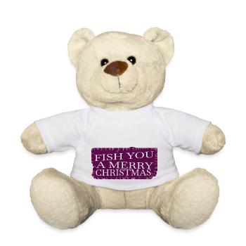 Animation Dinosaur Moon present idea funny gym - Teddy Bear - white - Front