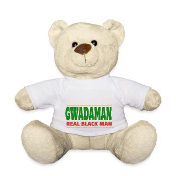 Gwadaman, real black man - Nounours - blanc - Devant