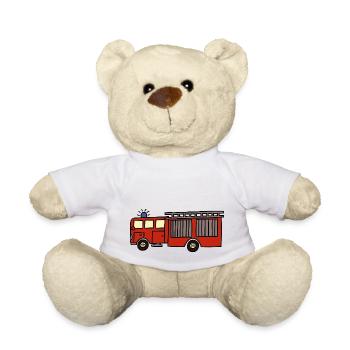 Fire Brigade Car - Teddy Bear - white - Front