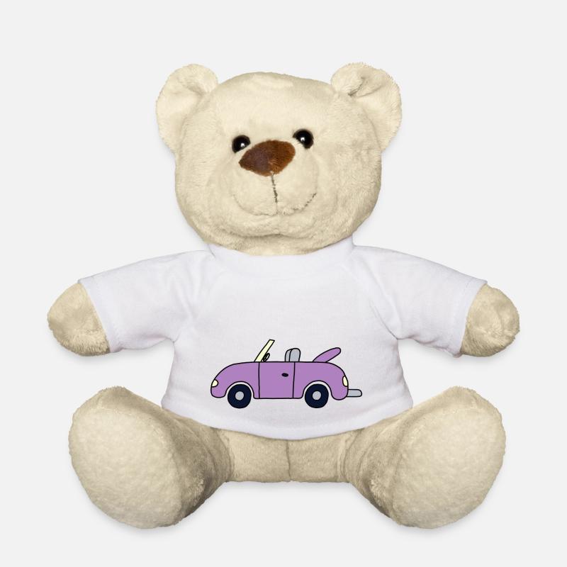 Lilafarbenes Cabrio - Teddy - Weiß