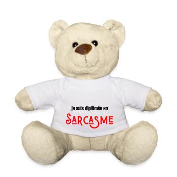 Je suis diplômée en sarcasme - Nounours - blanc - Devant