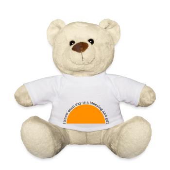 Positive Affirmation -Each day is a blessing... - Teddy Bear - white - Front