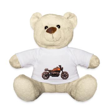 Moto construite pour la course sur route en tant que coureur - Nounours - blanc - Devant