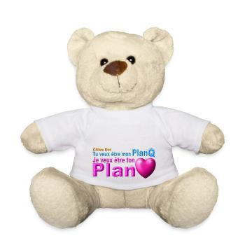 produit tu veux être mon plan Q ton plan coeur - Nounours - blanc - Devant