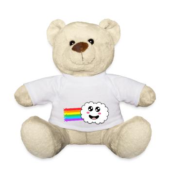 Wolke mit Regenbogen im Schlepptau - Teddy - Weiß - Vorne