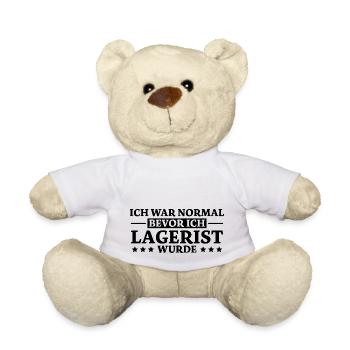 Lagerist Spruch Logistik Lustige Lagerist Geschenk - Teddy - Weiß - Vorne