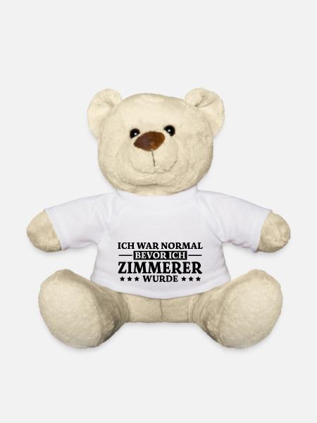 Zimmerer Spruch Zimmermann Witz Zimmerer Geschenk - Teddy - Weiß