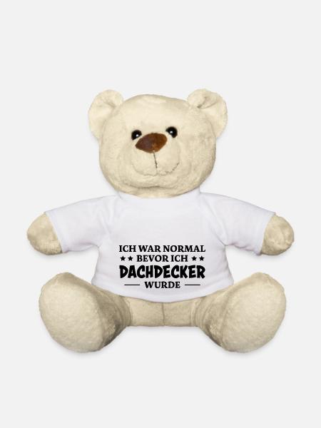 Dachdecker Spruch Lustiges Dachdecker Geschenk - Teddy - Weiß