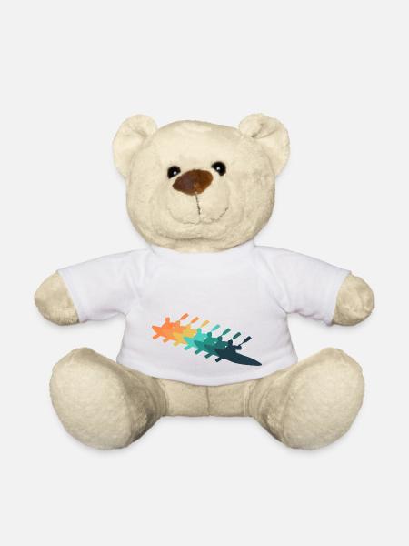 Retro kayak - Teddy Bear - white