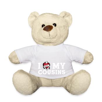 I Love My Cousins , I Heart My Cousins Vintage - Teddy Bear - white - Front