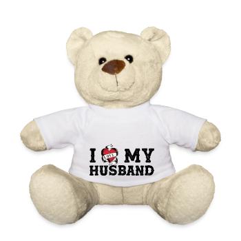 Vintage I Love My Husband - I Heart My Husband - Teddy Bear - white - Front