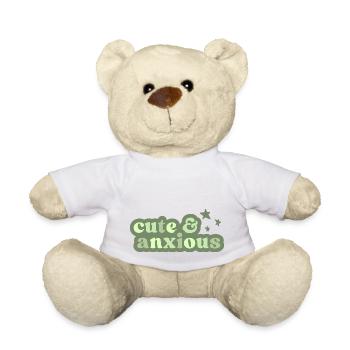 mignon et anxieux pastel drôle - Nounours - blanc - Devant