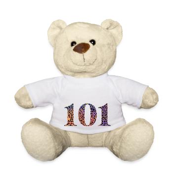 101e anniversaire léopard - Nounours - blanc - Devant