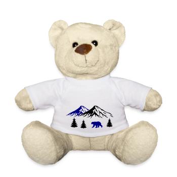 mountains, bear, nature - Teddy Bear - white - Front