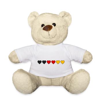 Deutschland Herzen - Teddy - Weiß - Vorne