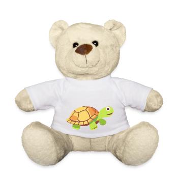 turtle small cute baby - Teddy Bear - white - Front