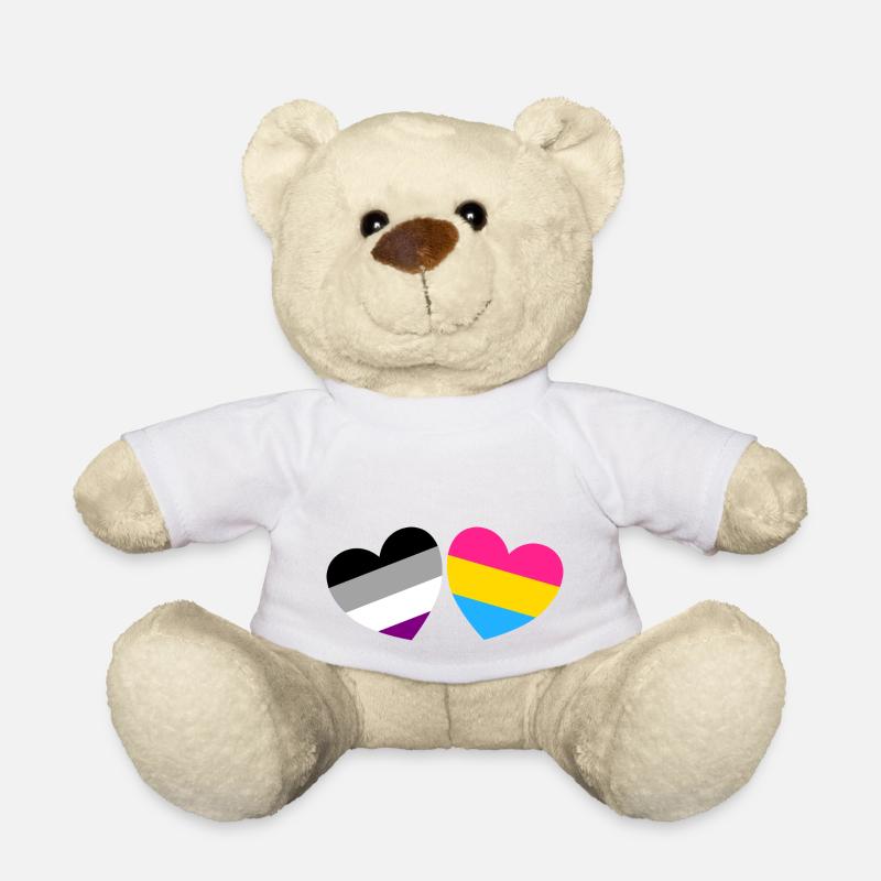 Asexuelle panromantische Herzen - Teddy - Weiß