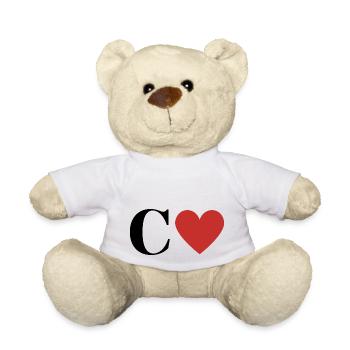 Lettre c cœur rouge - Nounours - blanc - Devant