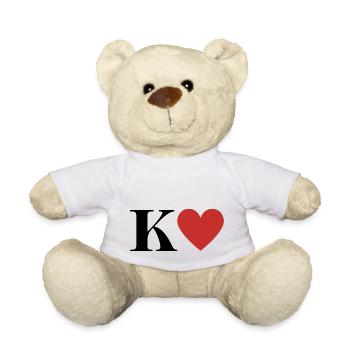 Lettre k cœur rouge - Nounours - blanc - Devant