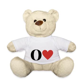 Letter o red heart - Teddy Bear - white - Front