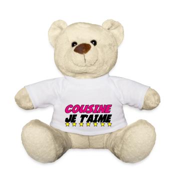 COUSINE JE t'aime - Nounours - blanc - Devant