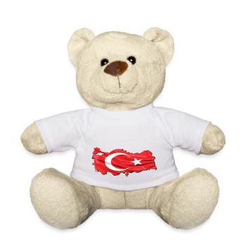 Turquie Türkiye Drapeau en Türkiye Carte - Nounours - blanc - Devant
